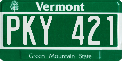 VT license plate PKY421