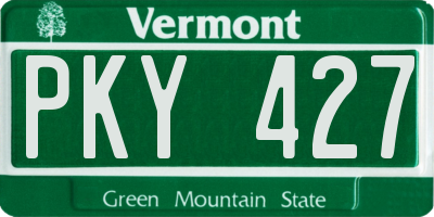 VT license plate PKY427