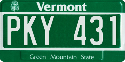 VT license plate PKY431