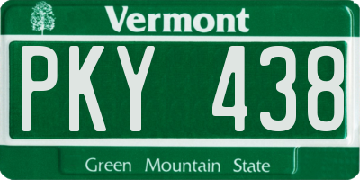 VT license plate PKY438