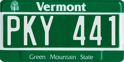 VT license plate PKY441