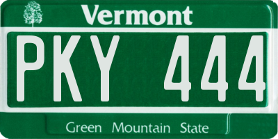 VT license plate PKY444