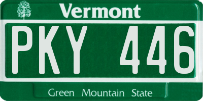 VT license plate PKY446