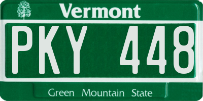 VT license plate PKY448