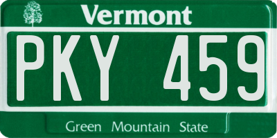VT license plate PKY459