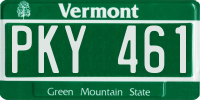VT license plate PKY461