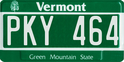 VT license plate PKY464