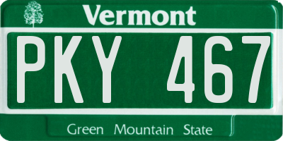 VT license plate PKY467