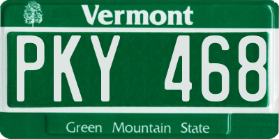 VT license plate PKY468