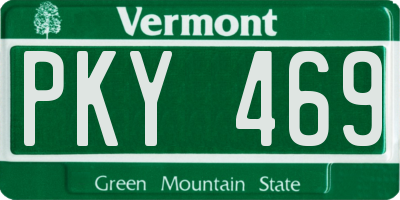 VT license plate PKY469