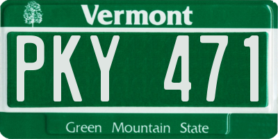 VT license plate PKY471