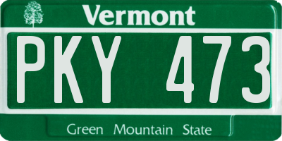 VT license plate PKY473