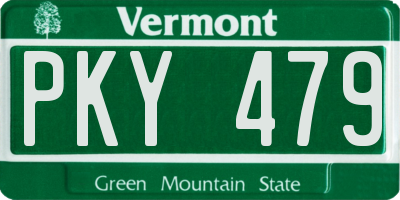 VT license plate PKY479