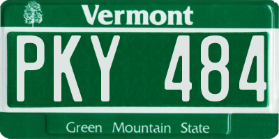 VT license plate PKY484