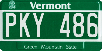 VT license plate PKY486