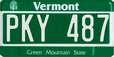 VT license plate PKY487