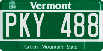 VT license plate PKY488