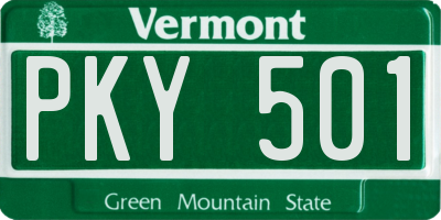 VT license plate PKY501