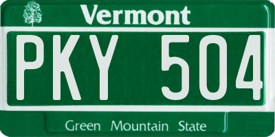 VT license plate PKY504