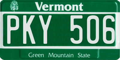 VT license plate PKY506