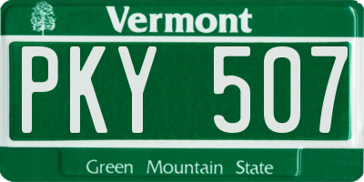 VT license plate PKY507