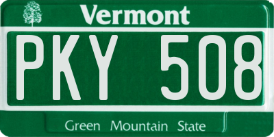 VT license plate PKY508