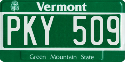 VT license plate PKY509