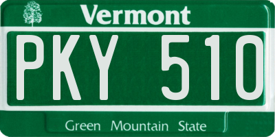 VT license plate PKY510