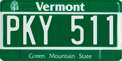 VT license plate PKY511