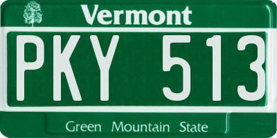 VT license plate PKY513