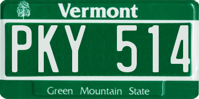 VT license plate PKY514