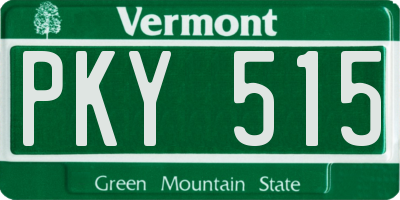 VT license plate PKY515