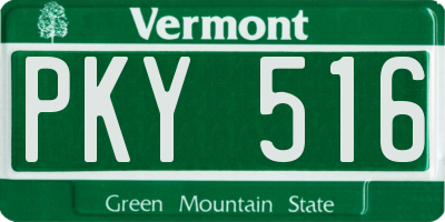VT license plate PKY516
