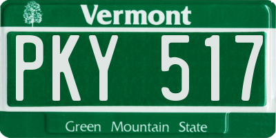 VT license plate PKY517