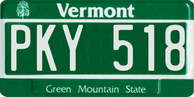 VT license plate PKY518