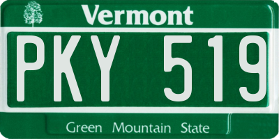 VT license plate PKY519