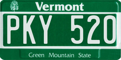 VT license plate PKY520