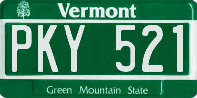VT license plate PKY521