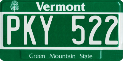 VT license plate PKY522