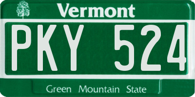 VT license plate PKY524