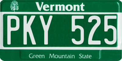 VT license plate PKY525