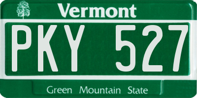 VT license plate PKY527