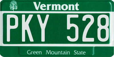 VT license plate PKY528