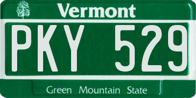 VT license plate PKY529