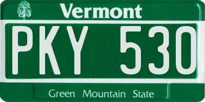 VT license plate PKY530