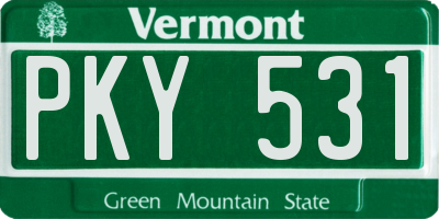 VT license plate PKY531