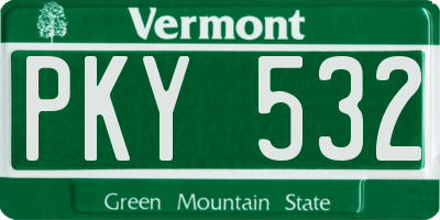 VT license plate PKY532