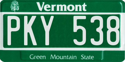 VT license plate PKY538