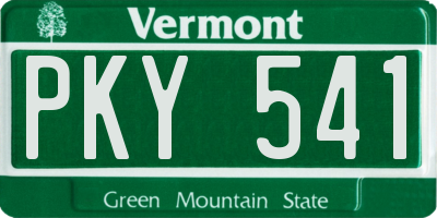 VT license plate PKY541