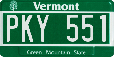 VT license plate PKY551